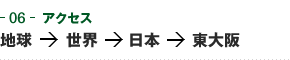 06-アクセス　地球→世界→日本→東大阪