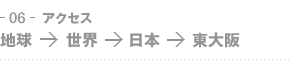 06-アクセス　地球→世界→日本→東大阪